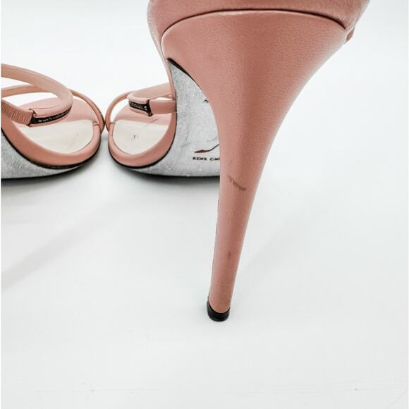 Rene Caovilla Heels Wrap Crystal 38.5 Pink High Sandals Embellished Box Beaded - Picture 5 of 11